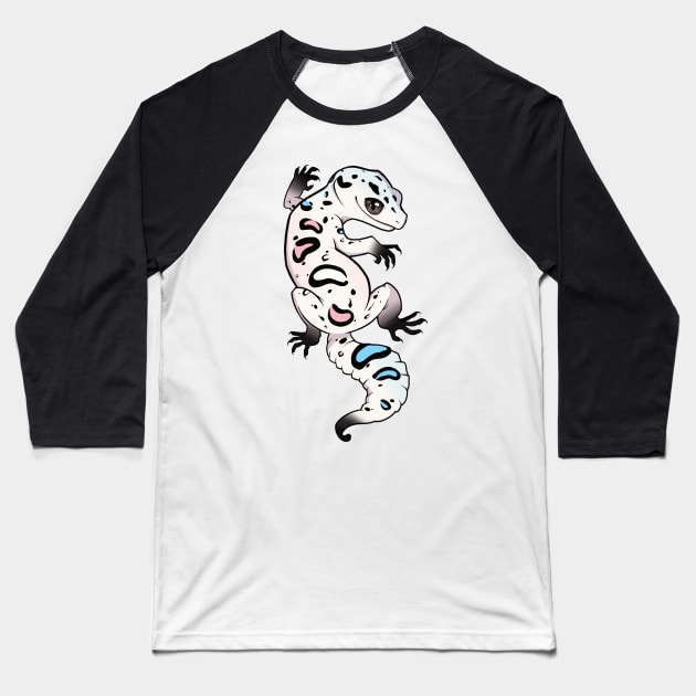 Transgender Pride Leopard Gecko Baseball T-Shirt by saltuurn